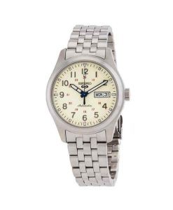 Seiko 5 Sports Laurel 110th Anniversary Limited Edition Beige Dial Automatic SRPK41K1 100M Mens Watch With Extra Strap