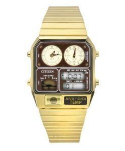 Citizen Reproduction Model Analog Digital Chronograph Gold Tone Stainless Steel Brown Dial Quartz JG2103-72X Men's Watch