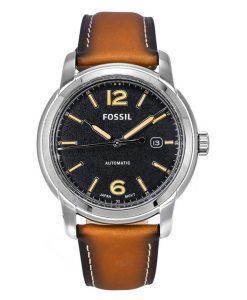 Fossil Heritage Luggage Leather Strap Black Dial Automatic ME3233 Mens Watch